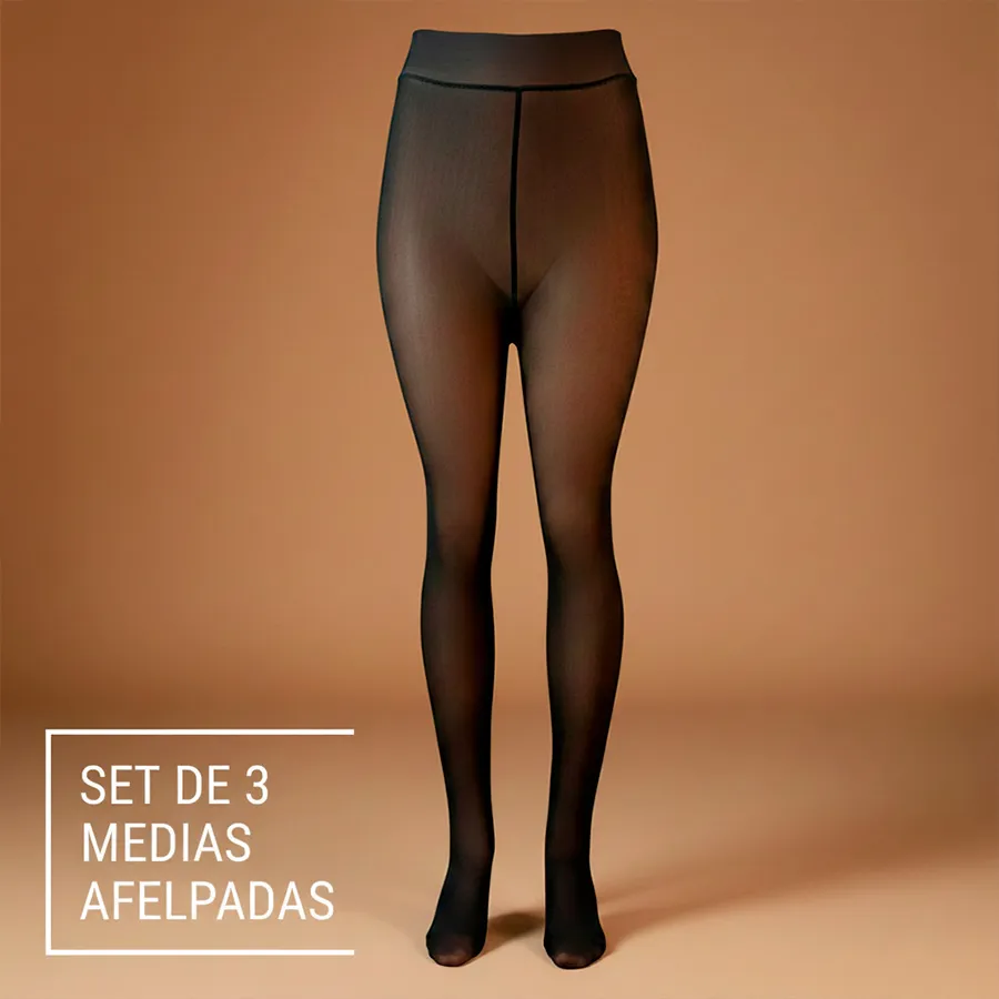 3307-UNI-NEGRO SET DE 3 MEDIAS 6322